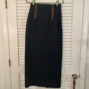 Barbara Bui Paris Vintage Gray WoolFlap Over Slitted Back Maxi Gorgeous Skirt